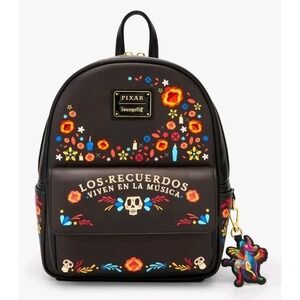 NWT Loungefly Disney Pixar Coco Floral Embroidered Backpack Day Of The Dead